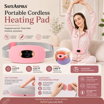 SafeAspira™ Portable Cordless Heating Pad