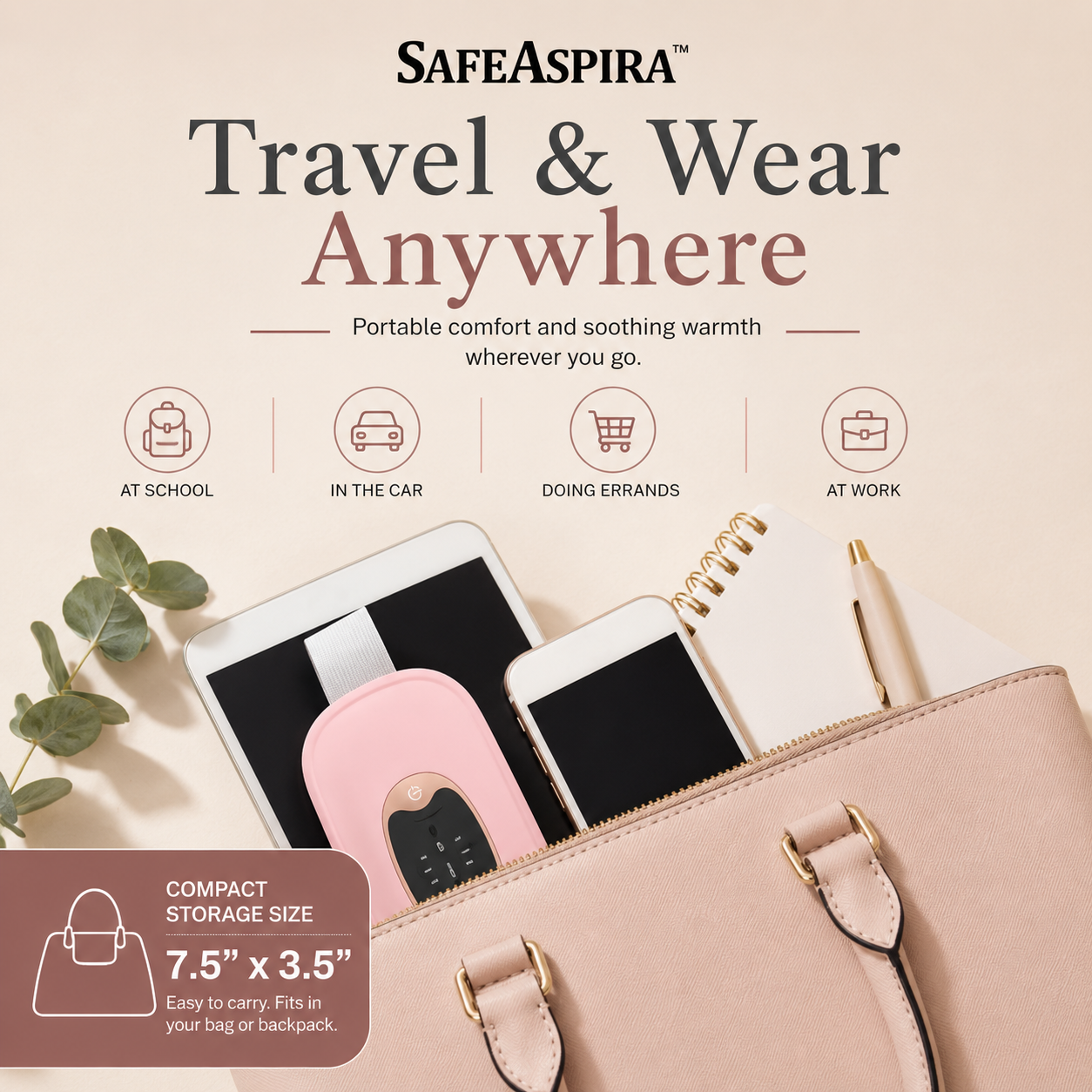 SafeAspira™ Portable Cordless Heating Pad