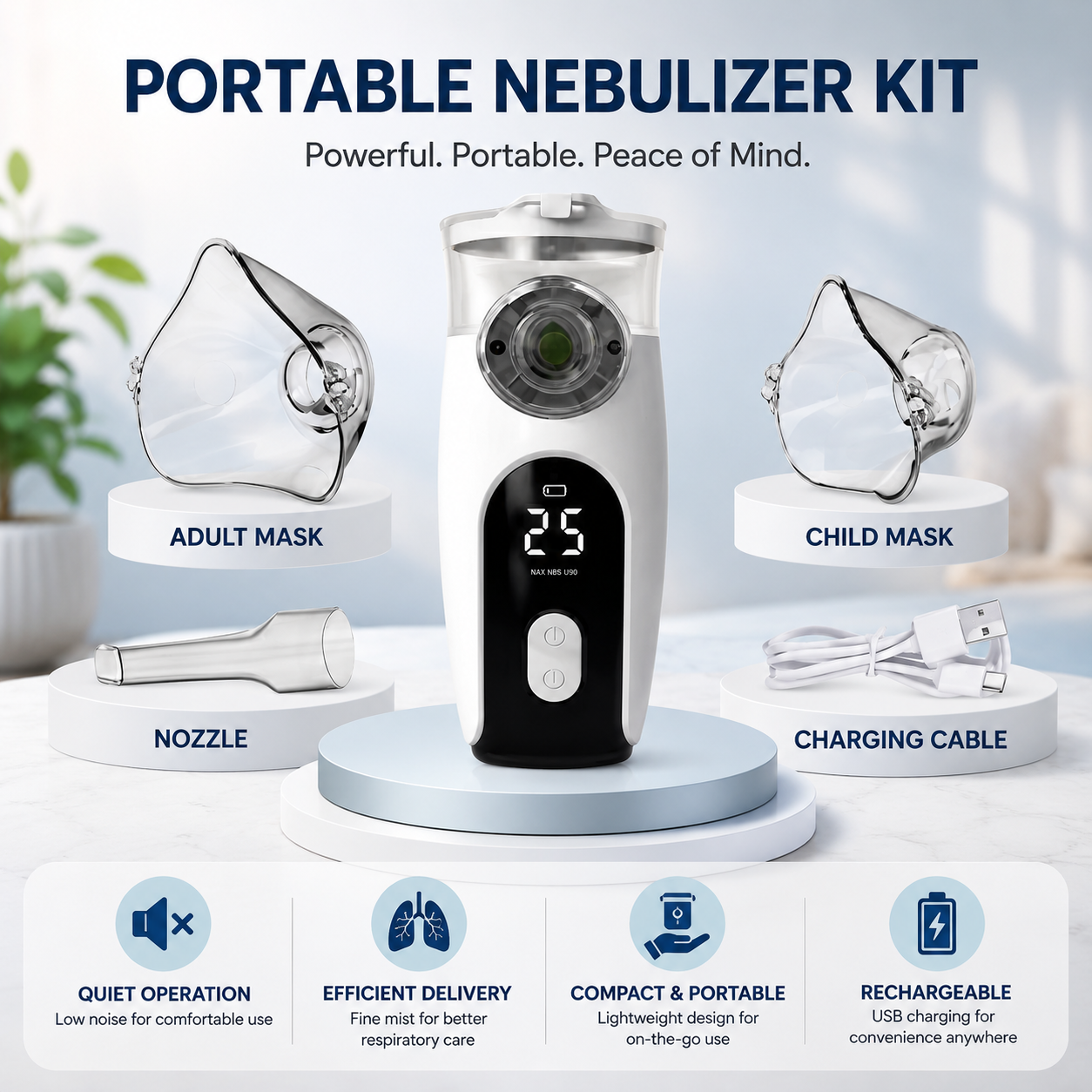 SafeAspira™ Portable Steam Inhaler & Mist Diffuser