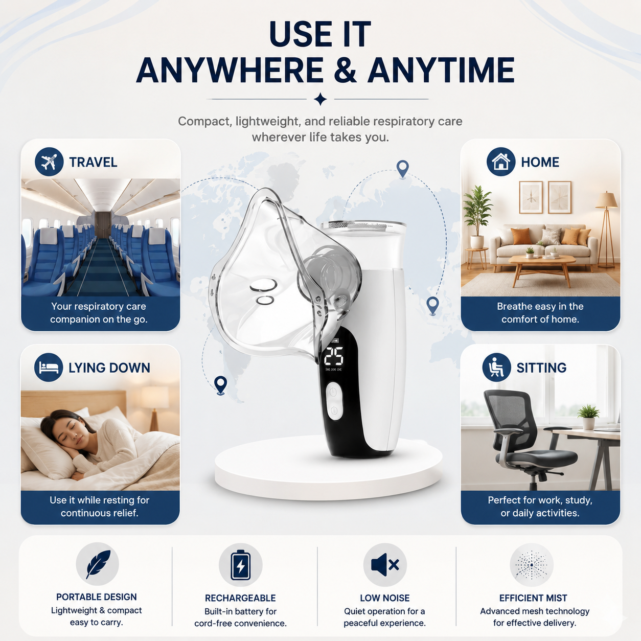 SafeAspira™ Portable Steam Inhaler & Mist Diffuser