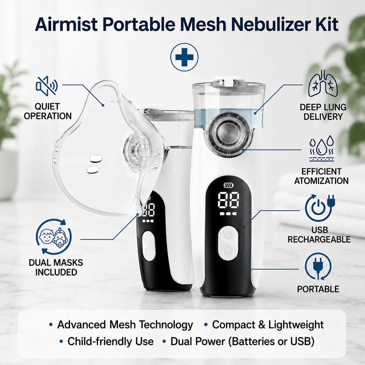 SafeAspira™ Portable Steam Inhaler & Mist Diffuser