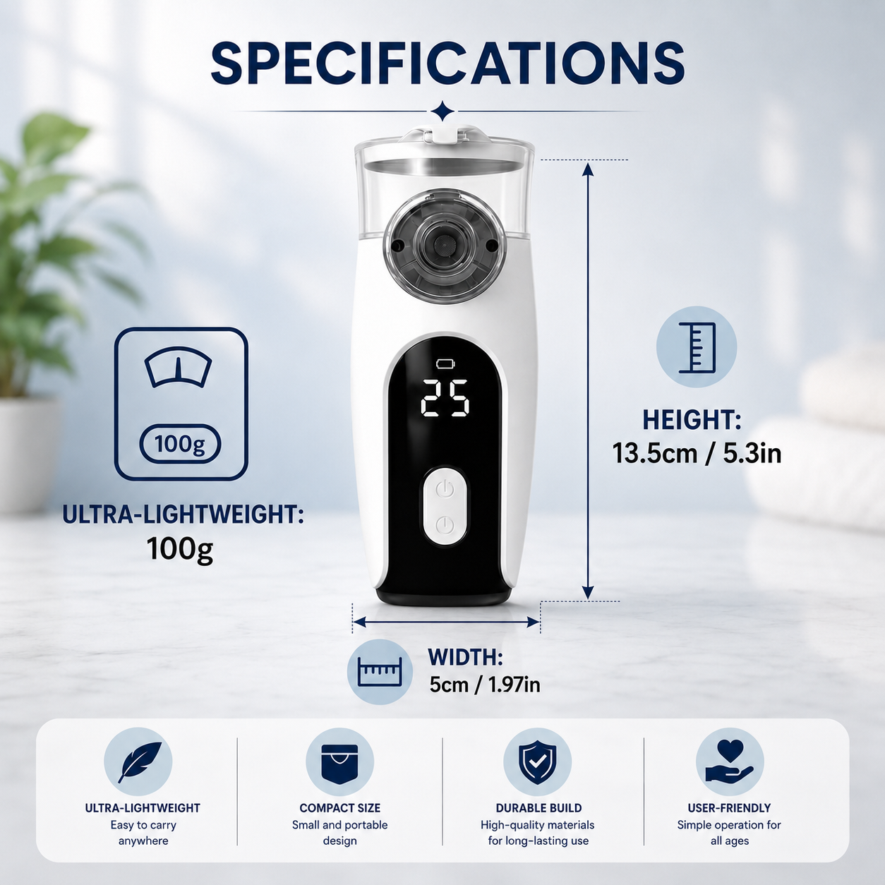 SafeAspira™ Portable Steam Inhaler & Mist Diffuser