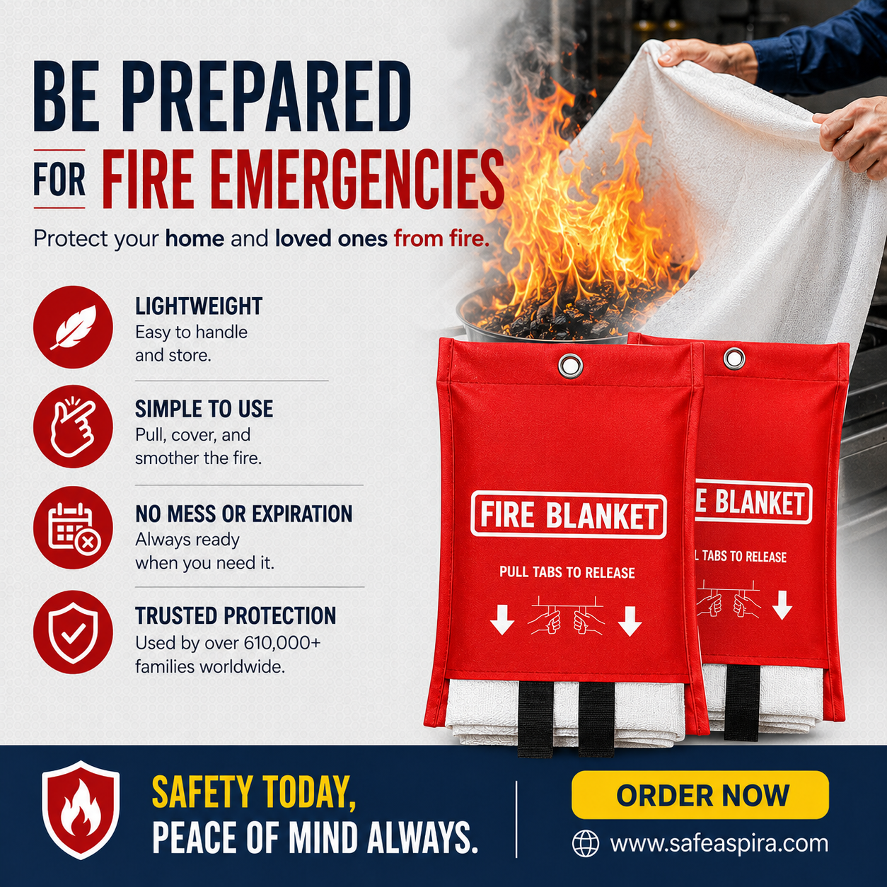 SafeAspira™ Emergency Fire Blanket